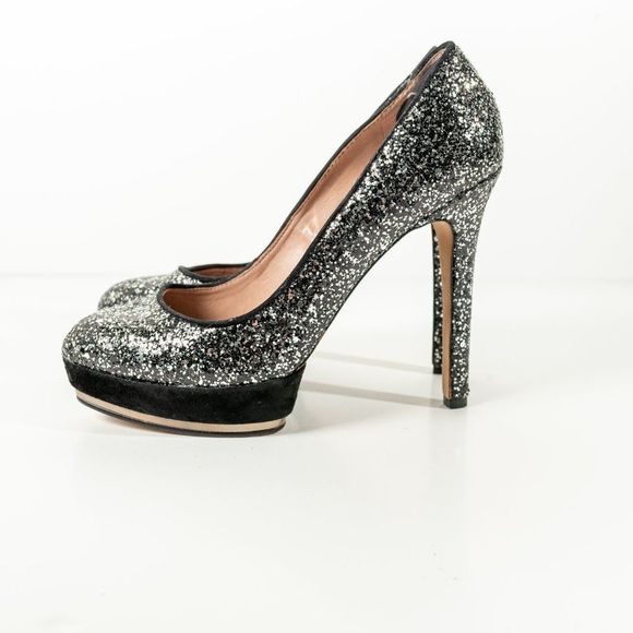 Vince Camuto Shoes - Vince Camuto Silver Glitter Accents  Platform Heels Size 8B/38
